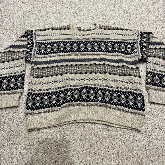 Vintage Fieldmaster Fair Isle Crewneck Sweater Sz XL Men's Grandpa Chunky - Picture 1 of 6